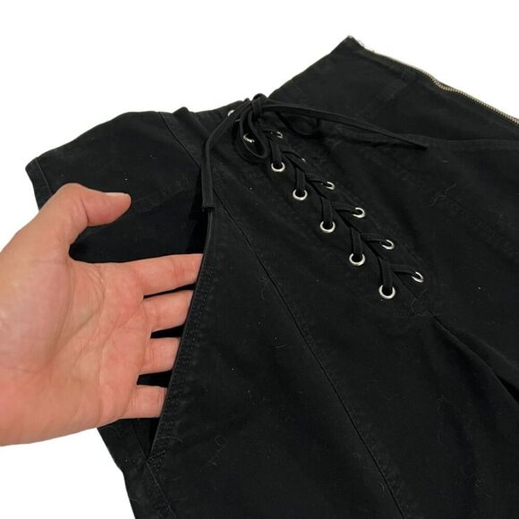 A.L.C. NWT Women's Black High Waist Lace Up Ankle Pants Size 4 - Picture 3 of 14